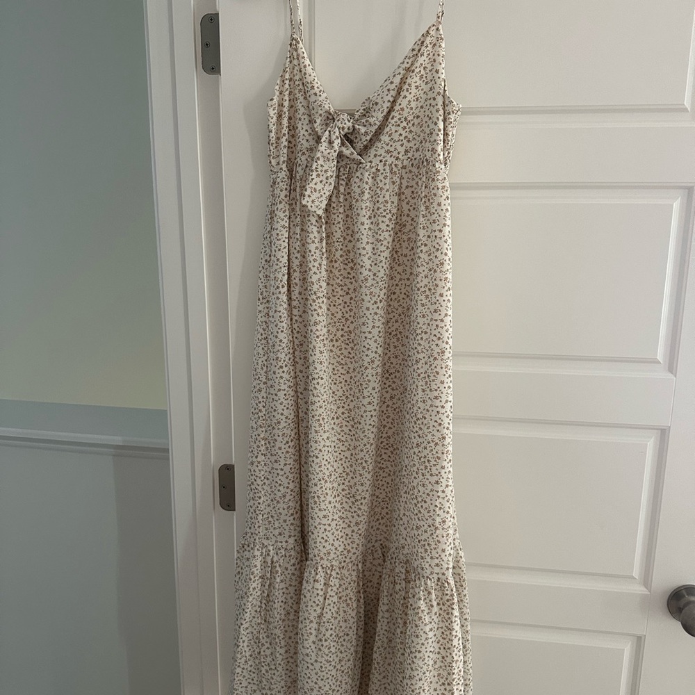 Floral Cream Maxi Dress